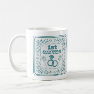 Mug Anniversaire Floral mariage année personnalisable