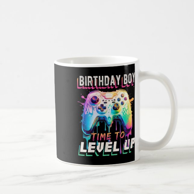 Mug Anniversaire Garçon Temps De Niveau Up Video Jeu A (Droite)
