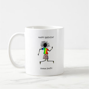 Mug Anniversaire, Kenya African Art Happy Dance Girl