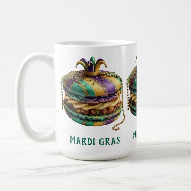 Mug Anniversaire Macaron Royal de Mardi Gras (Gauche)