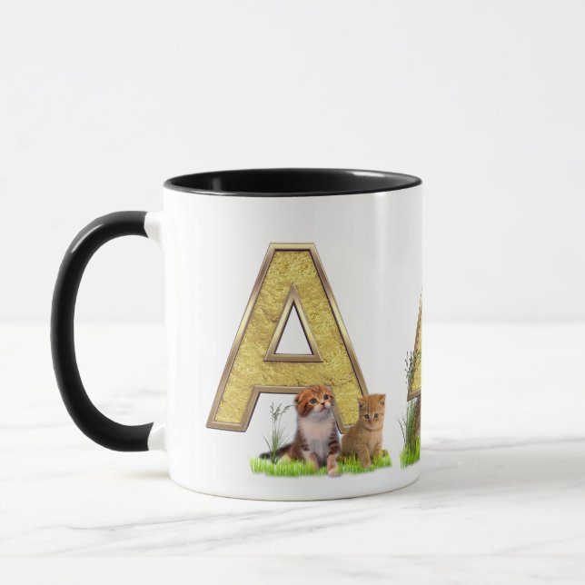 Mug Anniversaire - Monogramme majuscule -lettre A (Gauche)