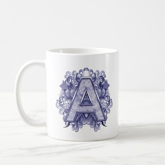 Mug Anniversaire - Monogramme majuscule -lettre A (Gauche)