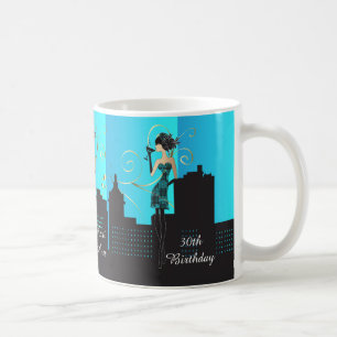 Mug Anniversaire ou Bachelorette Diva Girl - Baby Blue