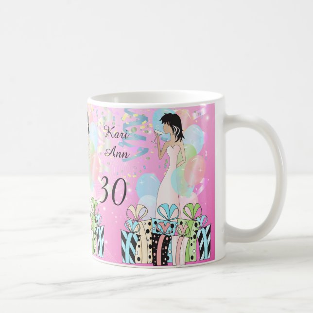 Mug Anniversaire ou Bachelorette Party Diva Girl - ros (Droite)