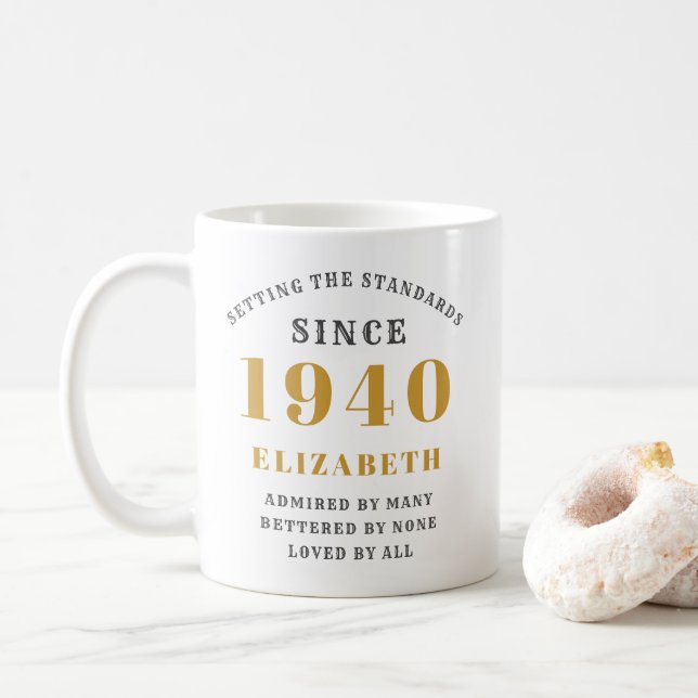 Mug Anniversaire Personnalisé 1940 Ajouter Votre Nom É (Avec donut)