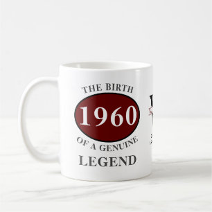 Mug Anniversaire personnalisé 1960 Monogramme Ajouter 