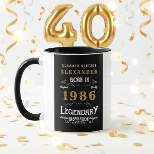 Mug Anniversaire Personnalisé 40 Ans Né 1986 Vintage N