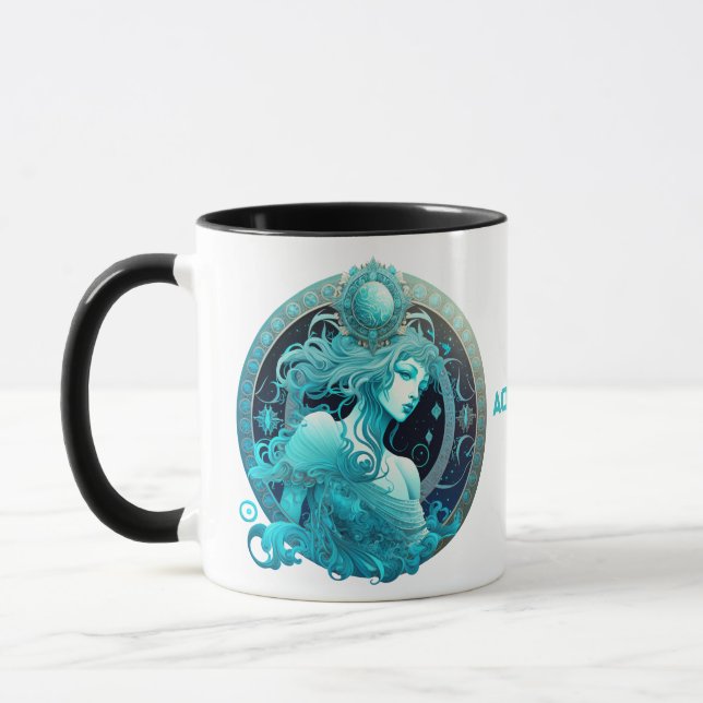 Mug Anniversaire personnalisé Aquarius Astrologie Zodi (Gauche)