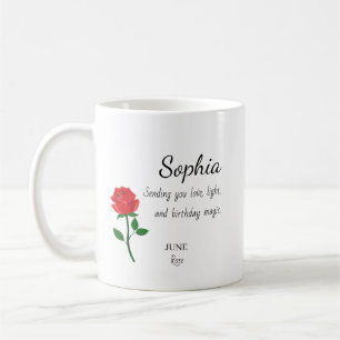 Mug Anniversaire Personnalisé Rose de Juin