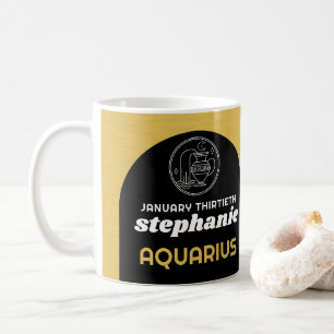Mug Anniversaire Personnalisé - Zodiac Aquarius - Nom