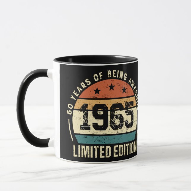 Mug Anniversaire Rétro 60 ans 1965 (Gauche)