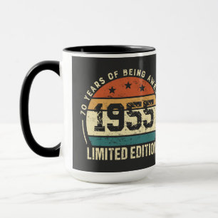 Mug Anniversaire Rétro 70 ans 1955