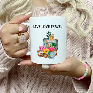 Mug Anniversaire Valise Vintage Mignonne Voyage Amour 