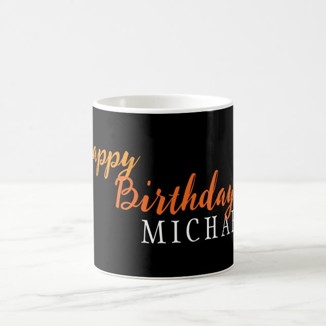 Mug Anniversaire Votre Nom Minimaliste Moderne (Centre)