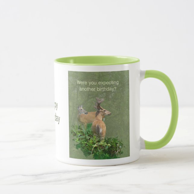 Mug Anniversaire Whitetail Deer Buck & Doe (Droite)