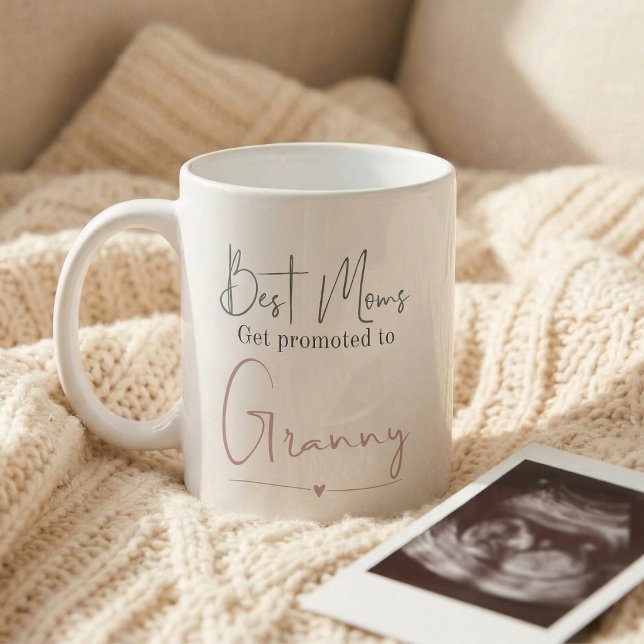 Mug Annonce de grossesse Cadeau de Mamie (Best moms get promoted to Granny mug
)