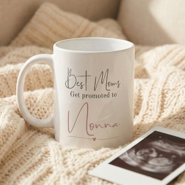 Mug Annonce de grossesse Cadeau de Nonna promue (Best moms get promoted to Nonna mug
)