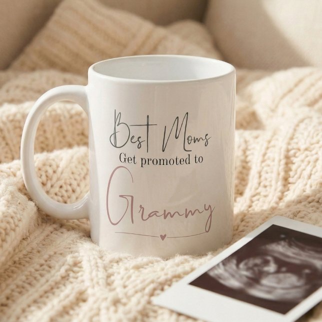 Mug Annonce de grossesse Cadeau Grammy promu (Best moms get promoted to Grammy mug)