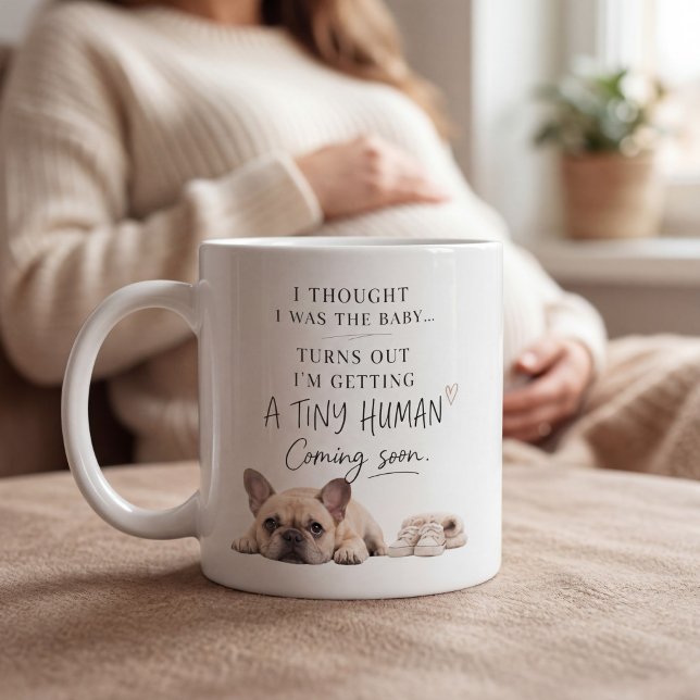 Mug Annonce de grossesse de chien Bouledogue Français (Créateur téléchargé)