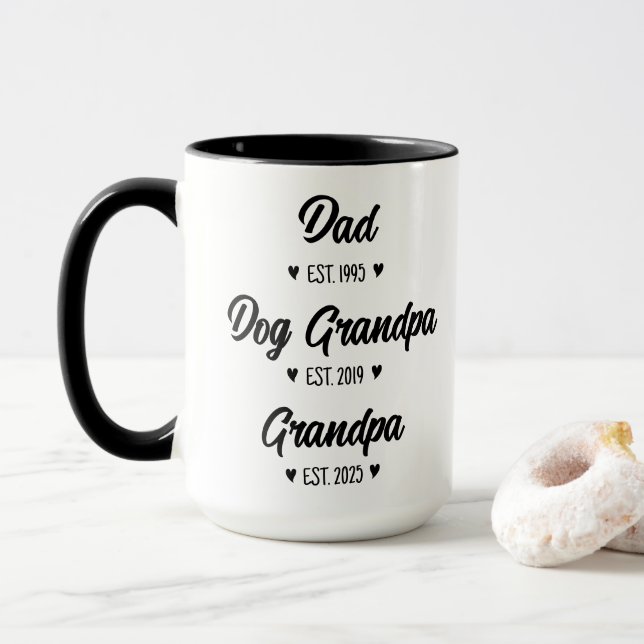 Mug Annonce de grossesse pour nouveau grand-père (Avec donut)