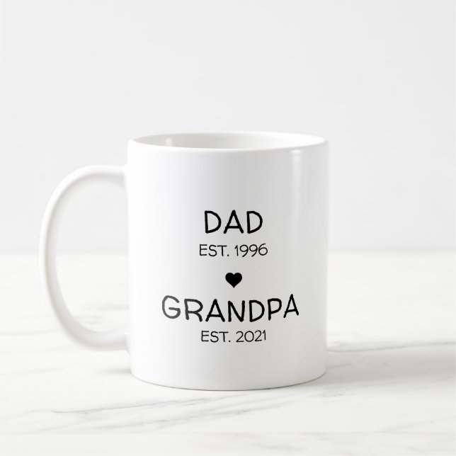 Mug Annonce de grossesse Révélation de bébé pour Papy  (Gauche)