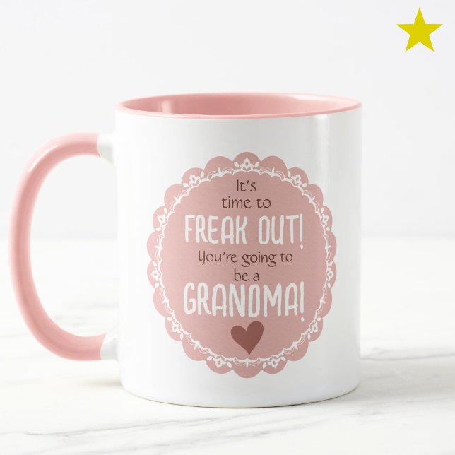 Mug Annonce de grossesse rose nouvelle grand-mère  (Créateur téléchargé)