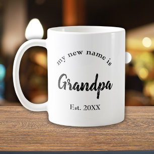 Mug Annonce de l'année de naissance de Papy et de son