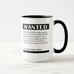 Mug Annonce Recherchée de génie mauvais