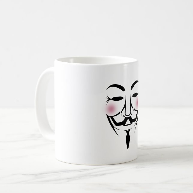 Mug anonymus masque vendetta hacker cyber internet hac (Devant gauche)