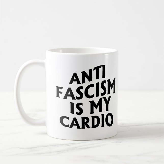 Mug Anti-fascisme est mon Cardio (Gauche)