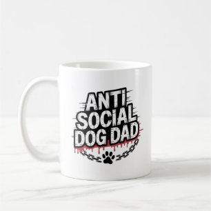 Mug Anti-Social Chien Papa - Drôle Chien Amoureux