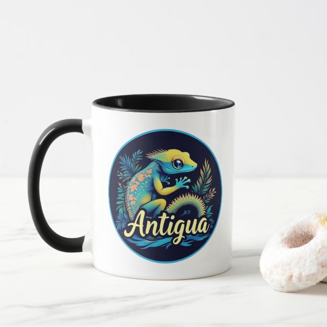 Mug Antigua Island Caribbean Gecko (Avec donut)