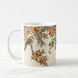 Mug Antique Chinois Fleur & Oiseau, Jardin Vintage