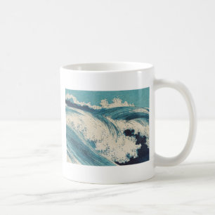 Mug Antique Japonais Bleu Vagues Océan Imprimer