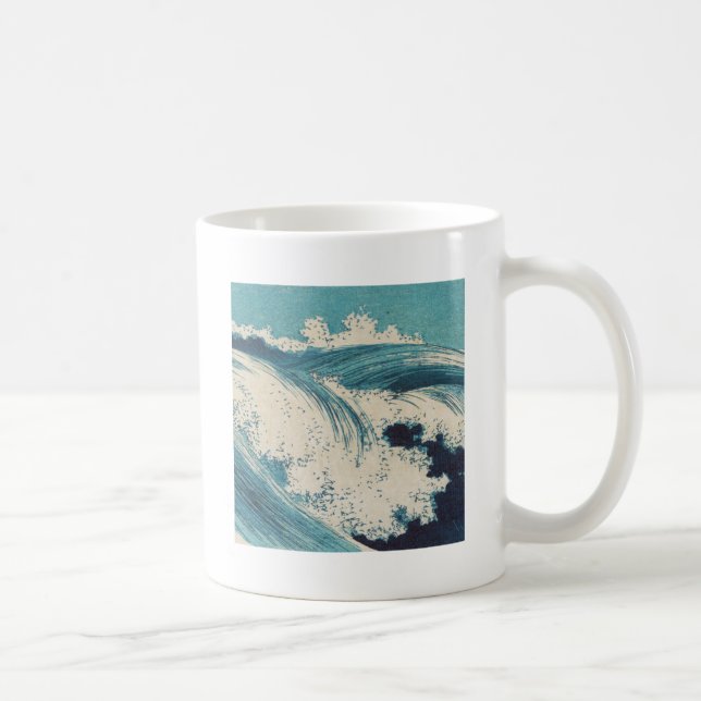 Mug Antique Japonais Bleu Vagues Océan Imprimer (Droite)