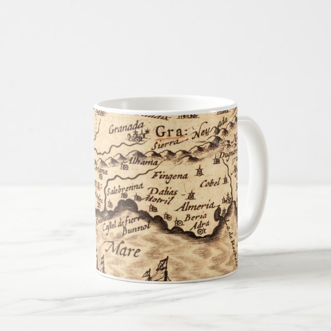 Mug Antique vieille carte inspirée (3) (Devant droit)