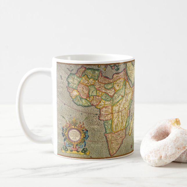 Mug Antique Vieux Monde Gerardus Mercator Carte de l'A (Avec donut)