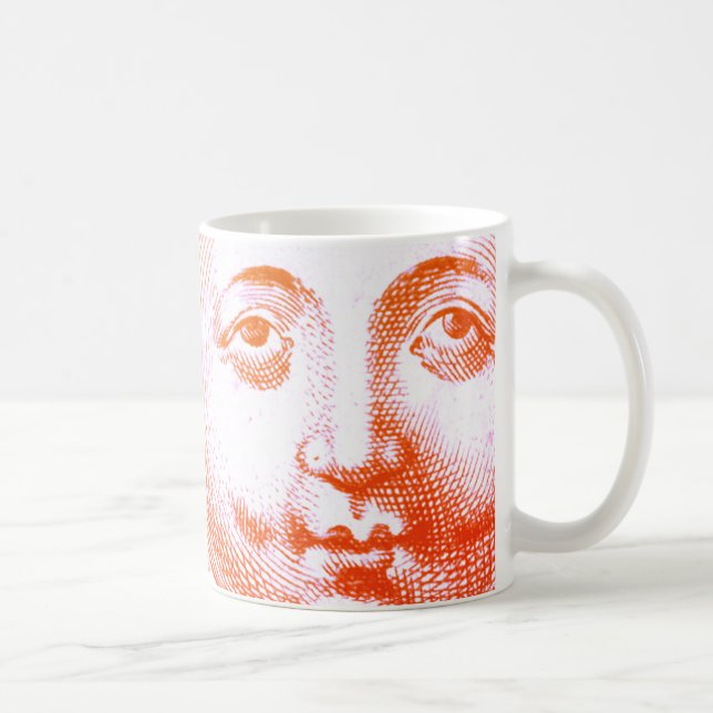 Mug Antique Vintage Rouge Orange Soleil Face (Droite)