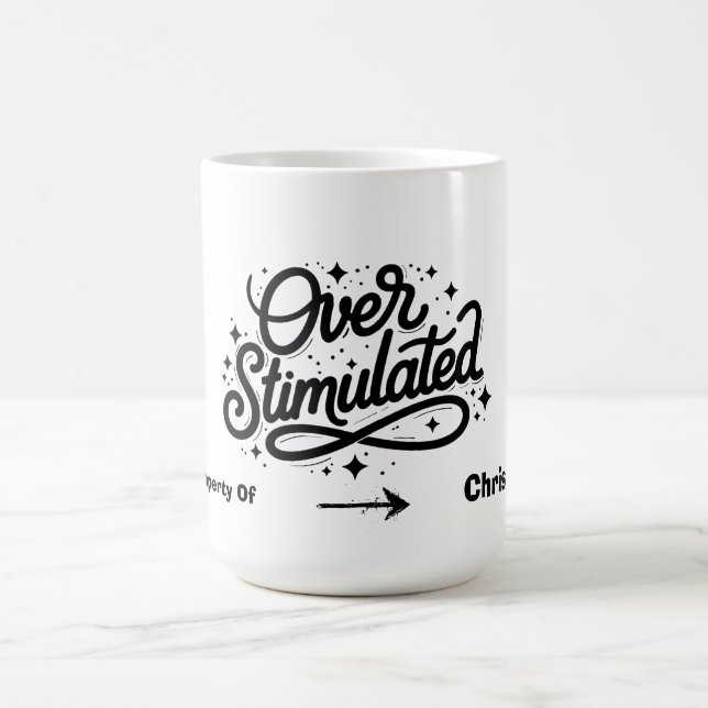 Mug Anxiété Surstimulée Introverti Nom Personnalisé (Centre)