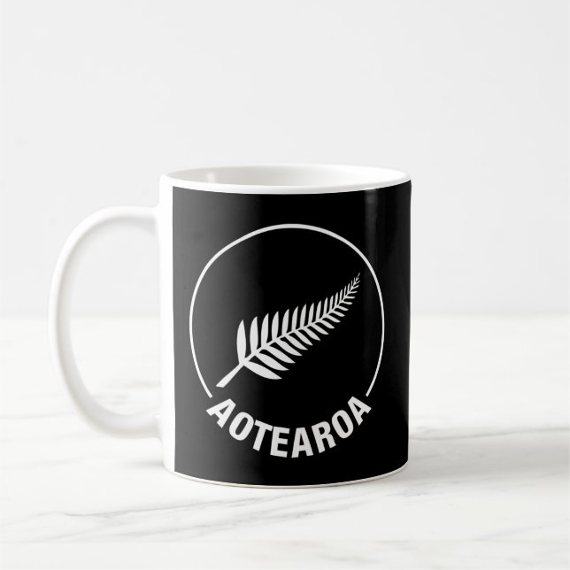 Mug Aotearoa Nouvelle-Zélande Argent Fern Kiwi Maori N (Gauche)