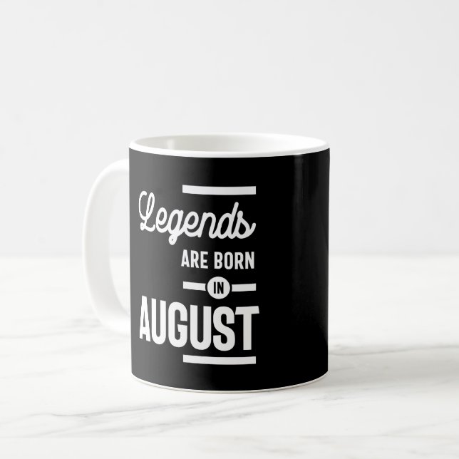 Mug Août Anniversaire Les Légendes Cadeaux Sont Nés En (Devant gauche)
