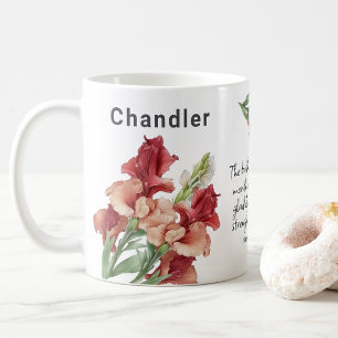 Mug Août Fleur de naissance Gladiolus Ajouter un nom