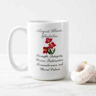 Mug Août Mois de naissance Fleur Gladiolus Cadeau de n