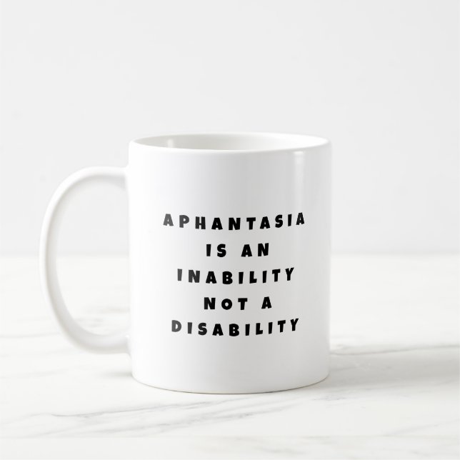 Mug Aphantasia Incapacité Pas Handicap Noir Police (Gauche)