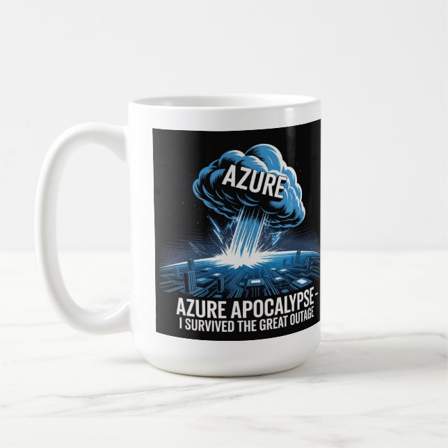 Mug Apocalypse Azure – J'ai Survécu à la Grande Panne (Gauche)