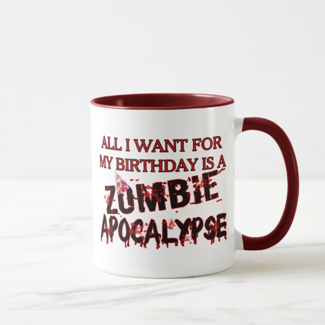 Mug Apocalypse de zombi d'anniversaire (Droite)