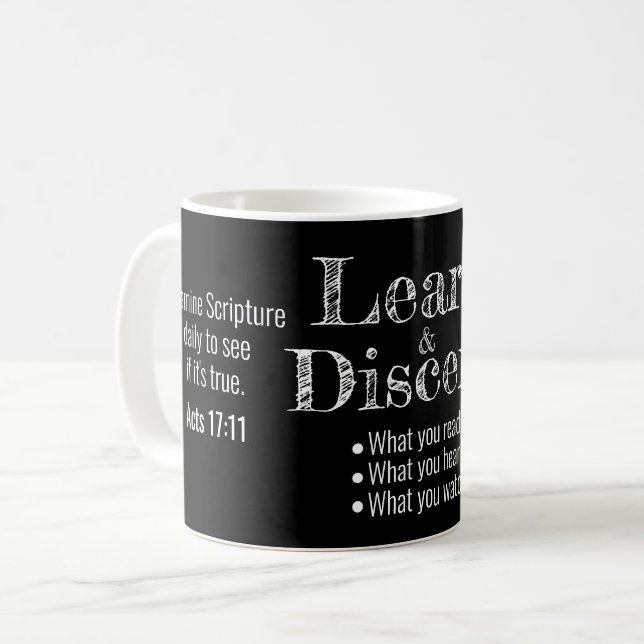 Mug Apologétique Bible Berean Verset Script Noir (Devant gauche)