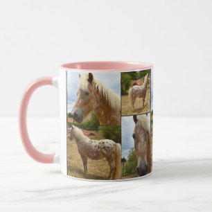 Mug Appaloosa Horses, Photo Collage Pink Coffee Mug.