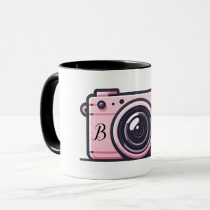 Mug Appareil photo tendance rose pour séance de prise