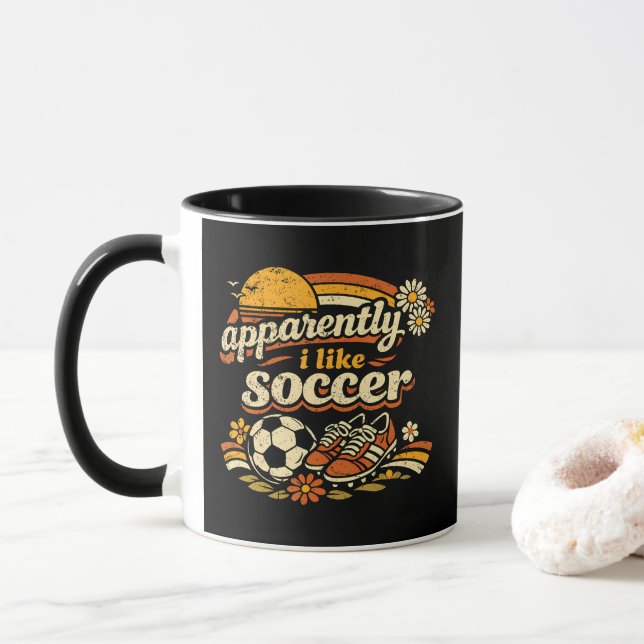 Mug Apparemment j'aime le football (Avec donut)